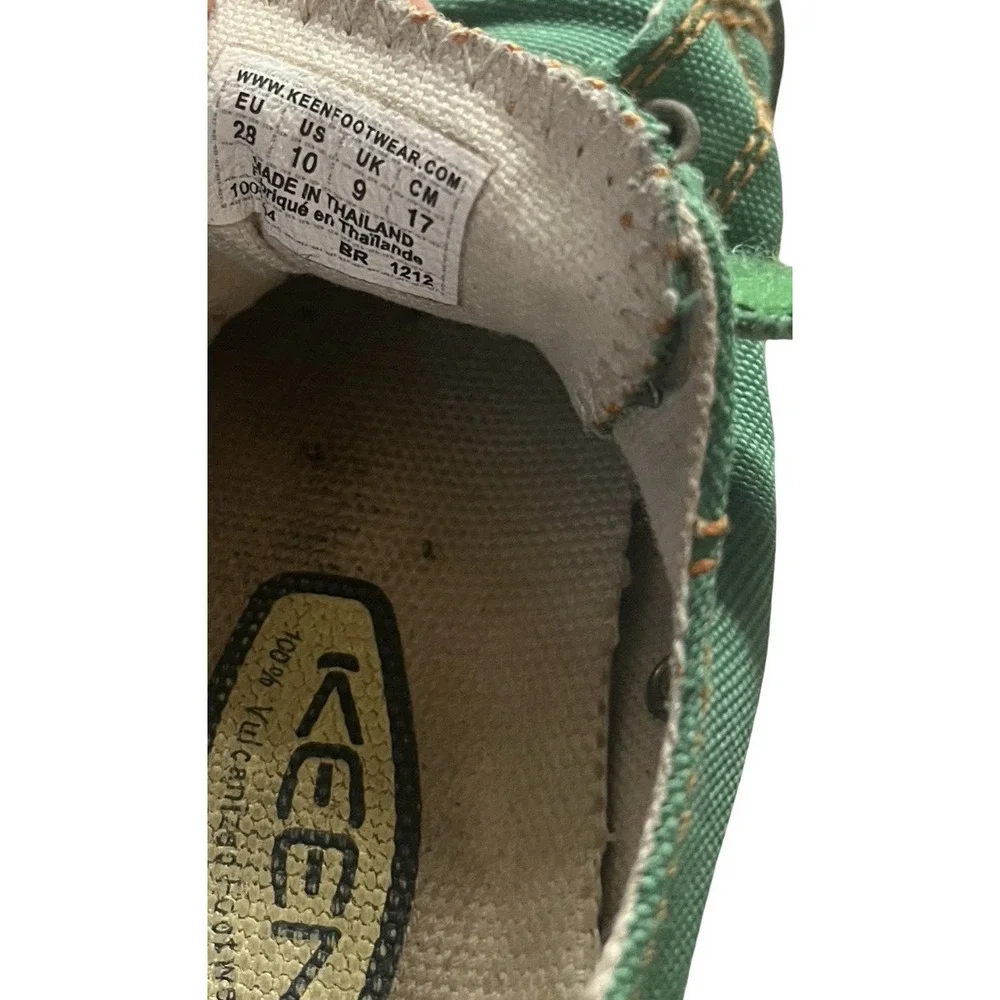KEEN Little Kids Size 10 Shoes Rubber Toe Canvas Sneakers Play Green Orange